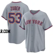 Tyler Zuber Men's New York Mets Gray Replica Away 2.0 Jersey