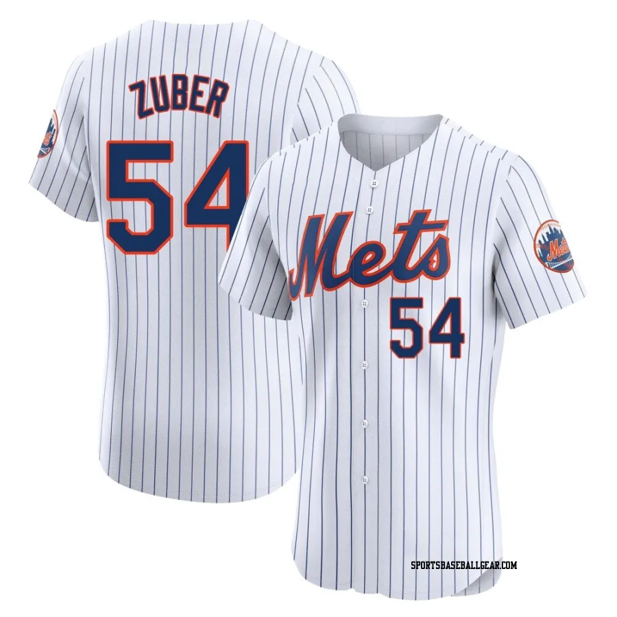 Tyler Zuber Men's New York Mets White Elite Home Jersey