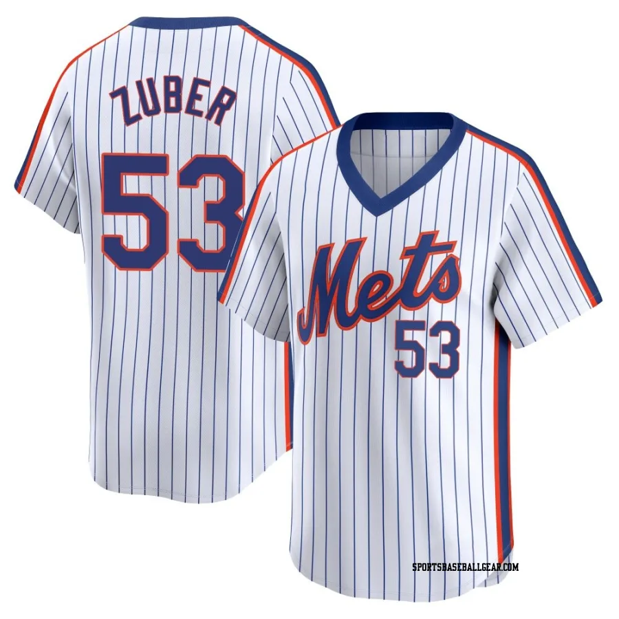 Tyler Zuber Youth New York Mets White Limited Cooperstown Collection Jersey