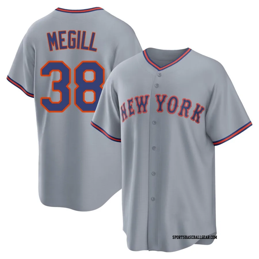 Tylor Megill Men's New York Mets Gray Replica Away 2.0 Jersey