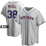 Tylor Megill Men's New York Mets Gray Replica Road Jersey