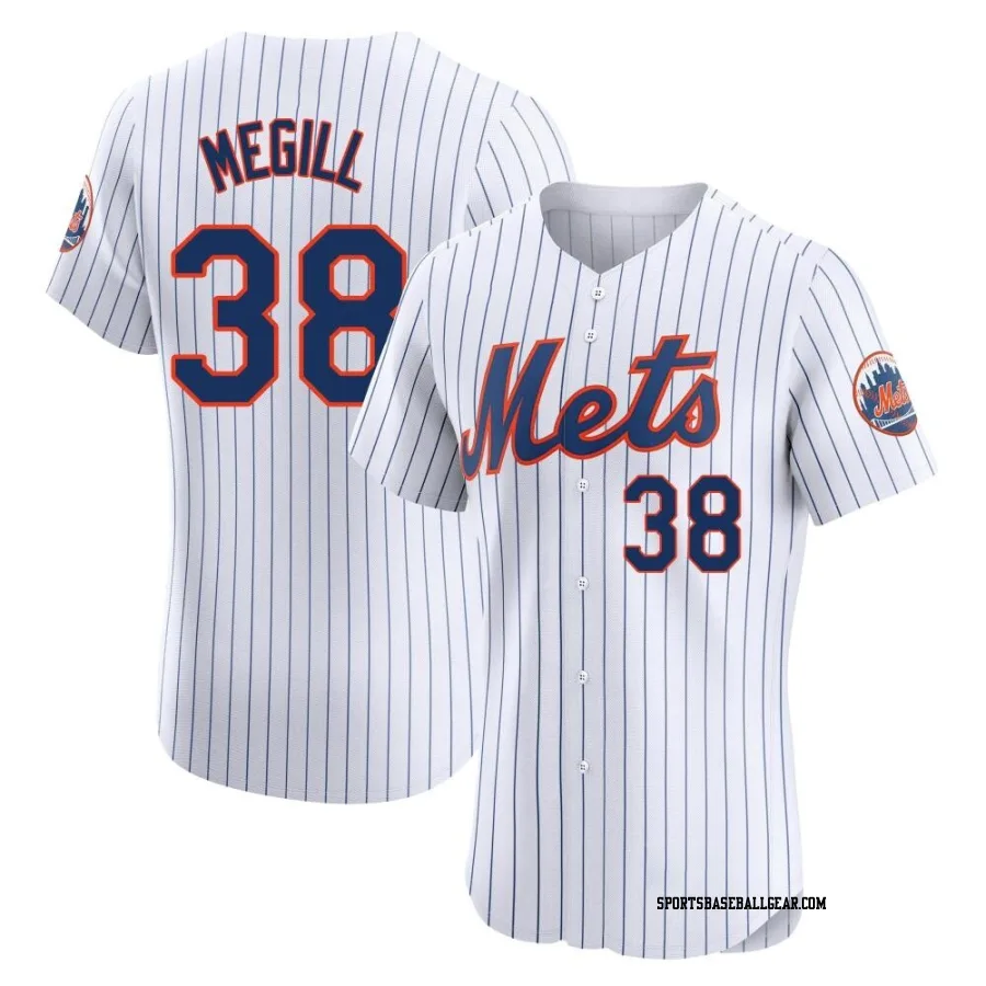 Tylor Megill Men's New York Mets White Elite Home Jersey