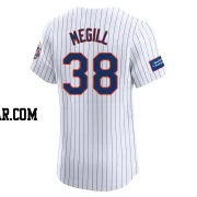 Tylor Megill Men's New York Mets White Elite Home Patch Jersey