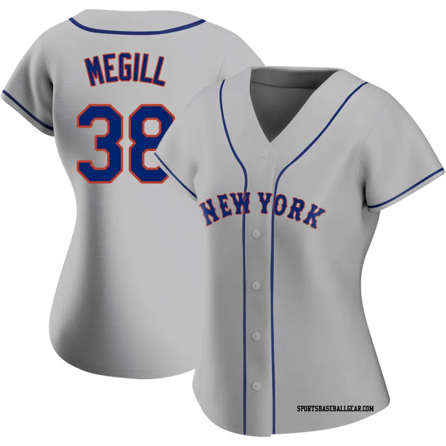 Tylor Megill Women's New York Mets Gray Authentic Road Jersey