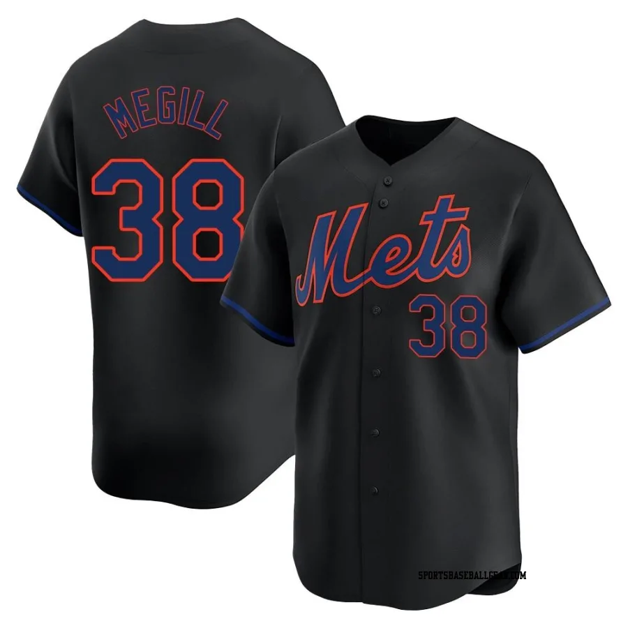 Tylor Megill Youth New York Mets Black Limited Alternate Jersey