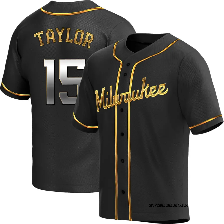 Tyrone Taylor Men's Milwaukee Brewers Black Golden Replica Alternate Jersey
