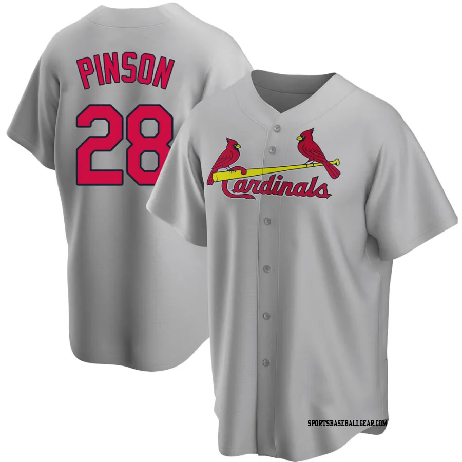 Vada Pinson Men's St. Louis Cardinals Gray Replica Road Jersey