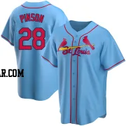 Vada Pinson Men's St. Louis Cardinals Light Blue Replica Alternate Jersey
