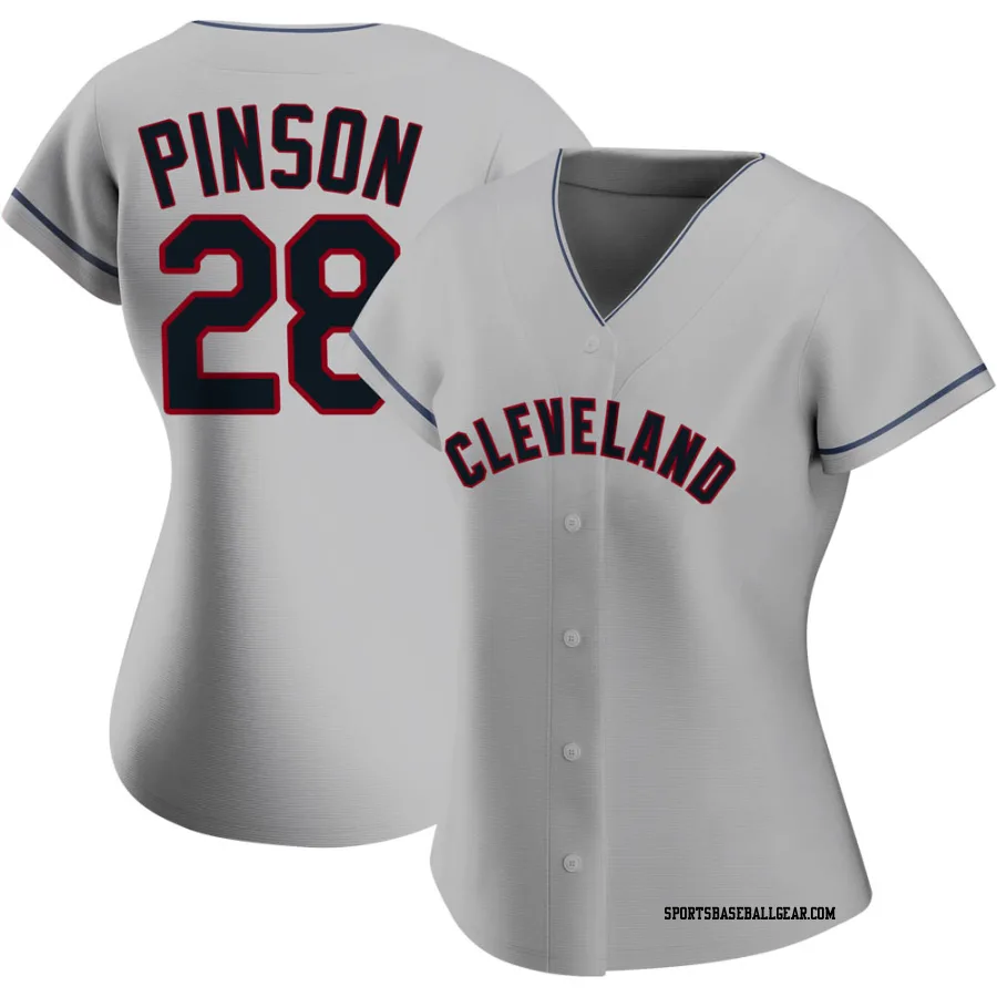 Vada Pinson Women's Cleveland Guardians Gray Replica Road Jersey