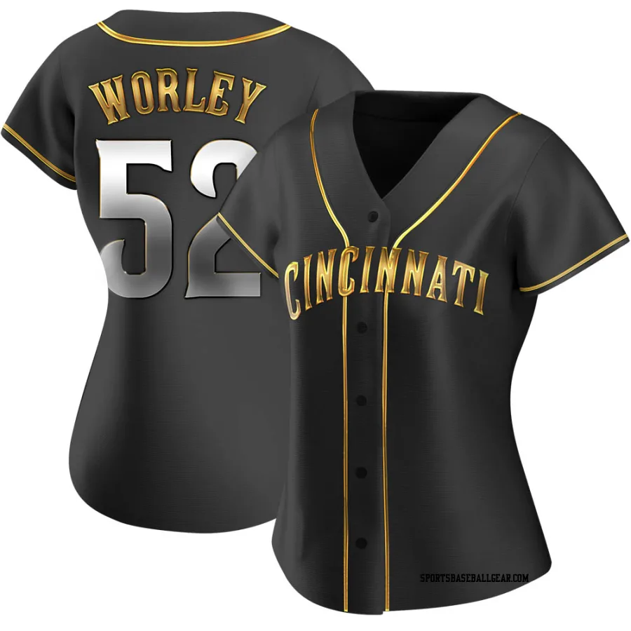Vance Worley Women's Cincinnati Reds Black Golden Replica Alternate Jersey