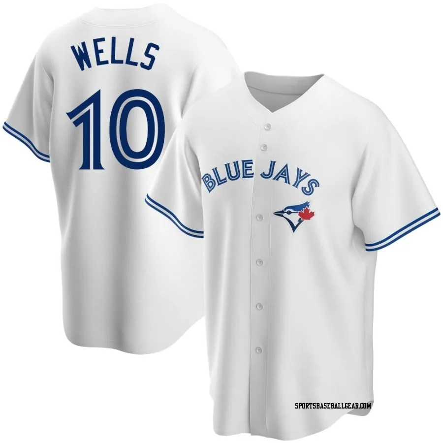 Vernon Wells Men's Toronto Blue Jays White Replica Home Jersey