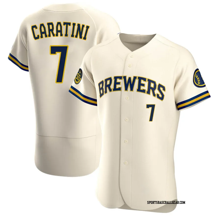 Victor Caratini Men's Milwaukee Brewers Cream Authentic Home Jersey