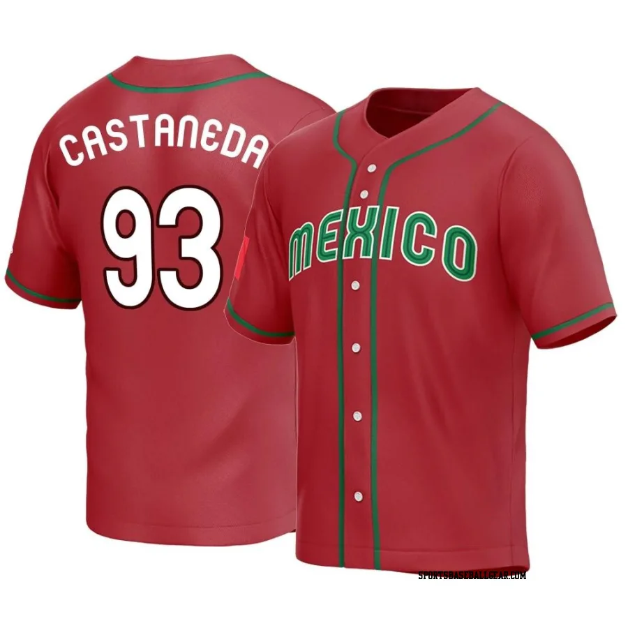 Victor Castaneda Men's Mexico Baseball Red Replica 2023 World Baseball Classic Jersey