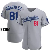 Victor Gonzalez Men's Los Angeles Dodgers Gray Authentic Away Jersey