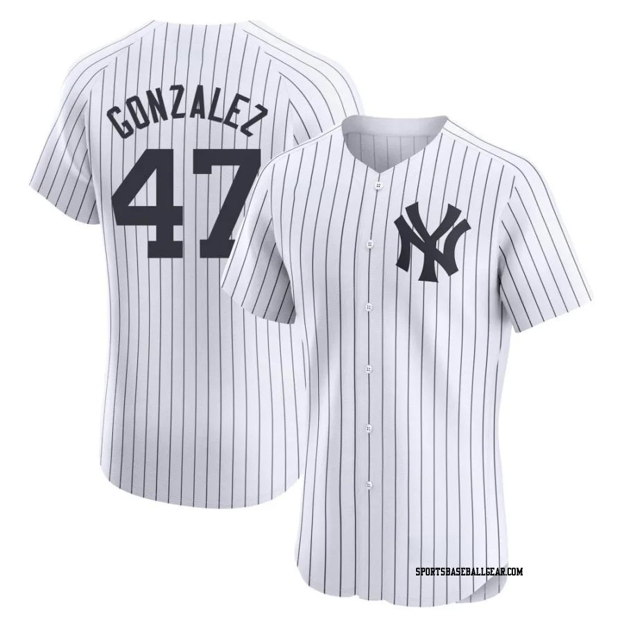 Victor Gonzalez Men's New York Yankees White Elite Home Jersey