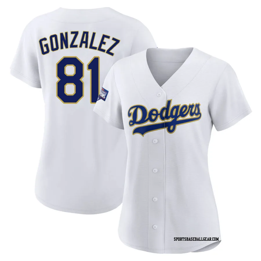 Victor Gonzalez Women's Los Angeles Dodgers White/Gold Authentic 2021 Gold Program Player Jersey