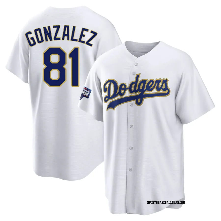 Victor Gonzalez Youth Los Angeles Dodgers White/Gold Replica 2021 Gold Program Player Jersey