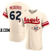 Victor Mederos Men's Los Angeles Angels Cream Authentic 2022 City Connect Jersey
