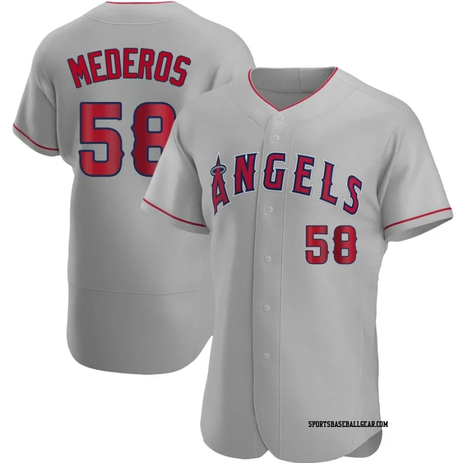 Victor Mederos Men's Los Angeles Angels Gray Authentic Road Jersey