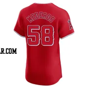 Victor Mederos Men's Los Angeles Angels Red Elite Alternate Jersey