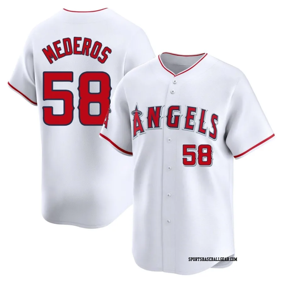 Victor Mederos Men's Los Angeles Angels White Limited Home Jersey