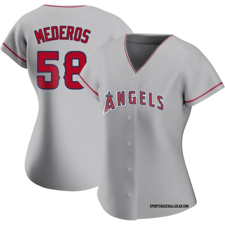 Victor Mederos Women's Los Angeles Angels Replica Silver Road Jersey