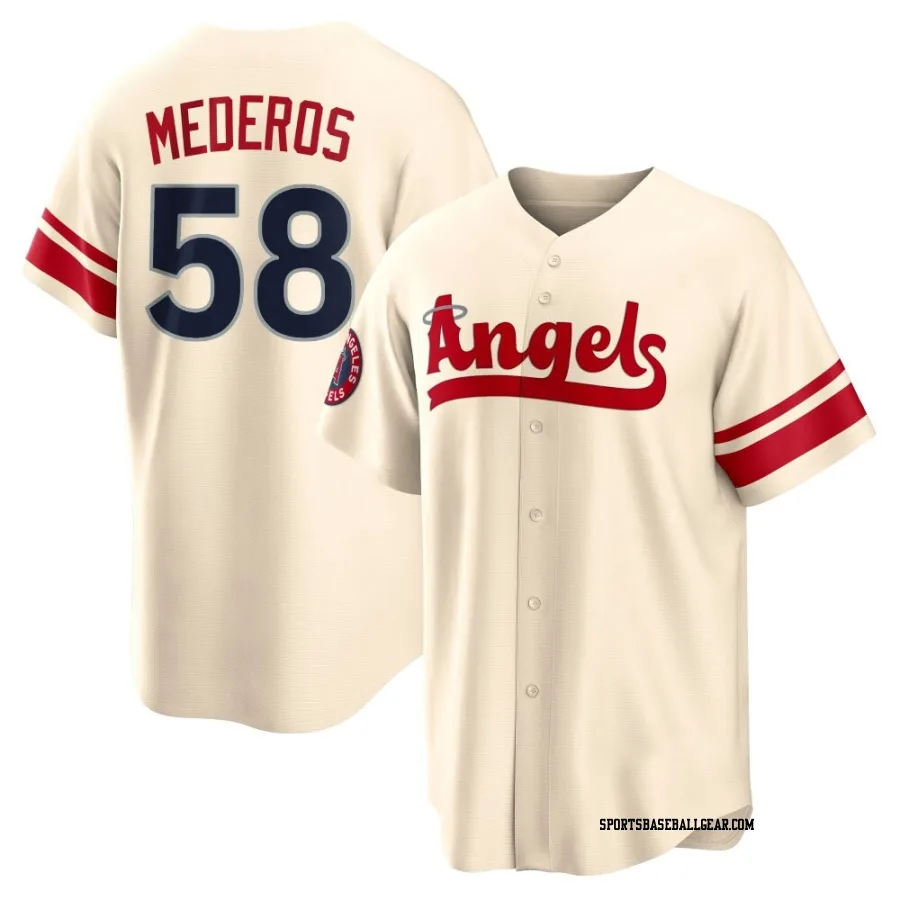 Victor Mederos Youth Los Angeles Angels Cream Replica 2022 City Connect Jersey