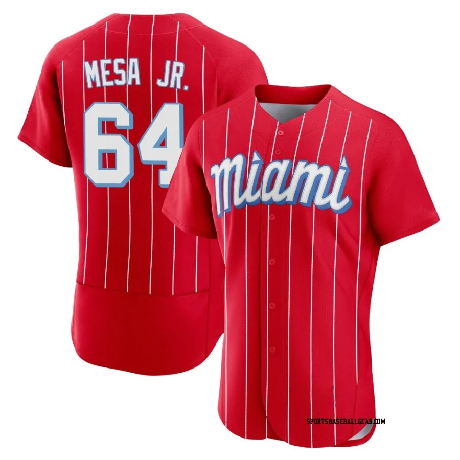 Victor Mesa Jr. Men's Miami Marlins Red Authentic 2021 City Connect Jersey