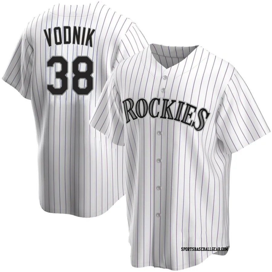 Victor Vodnik Men's Colorado Rockies White Replica Home Jersey
