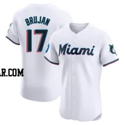 Vidal Brujan Men's Miami Marlins White Elite Home Patch Jersey