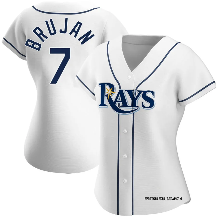 Vidal Brujan Women's Tampa Bay Rays White Authentic Home Jersey