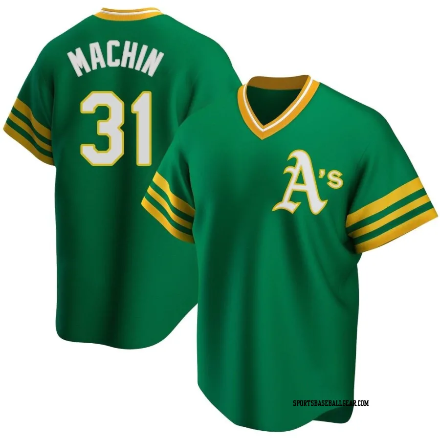 Vimael Machin Men's Oakland Athletics Green Replica R Kelly Road Cooperstown Collection Jersey