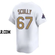 Vin Scully Men's Los Angeles Dodgers Gold Limited White 2025 Collection Jersey
