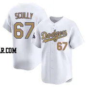 Vin Scully Youth Los Angeles Dodgers Gold Limited White 2025 Collection Jersey