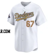 Vin Scully Youth Los Angeles Dodgers Gold Limited White 2025 Collection Jersey