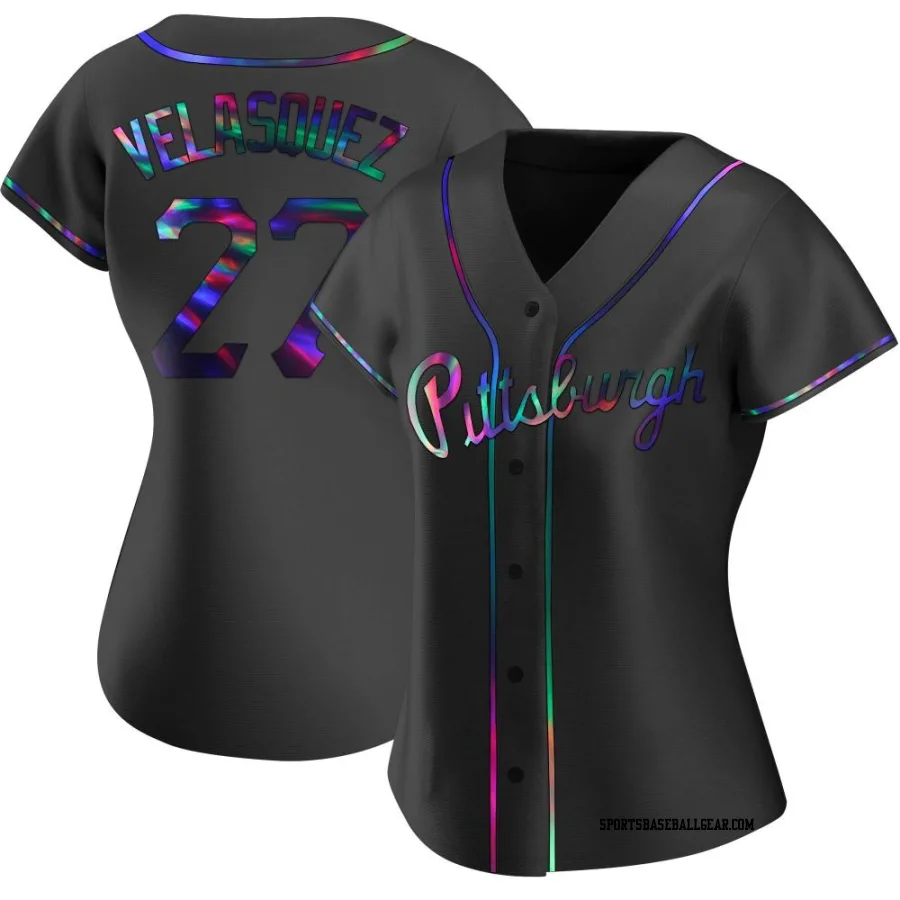 Vince Velasquez Women's Pittsburgh Pirates Black Holographic Replica Alternate Jersey