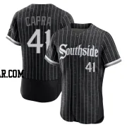 Vinny Capra Men's Chicago White Sox Black Authentic 2021 City Connect Jersey