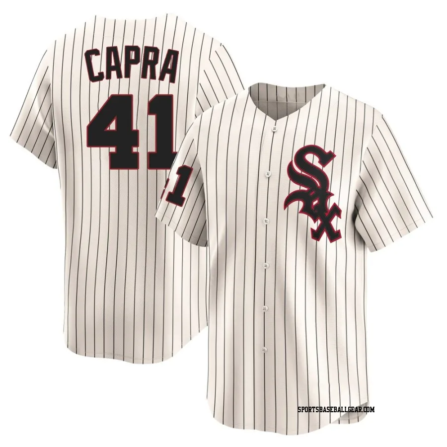 Vinny Capra Men&#039;s Chicago White Sox Cream Limited Throwback Cooperstown Jersey