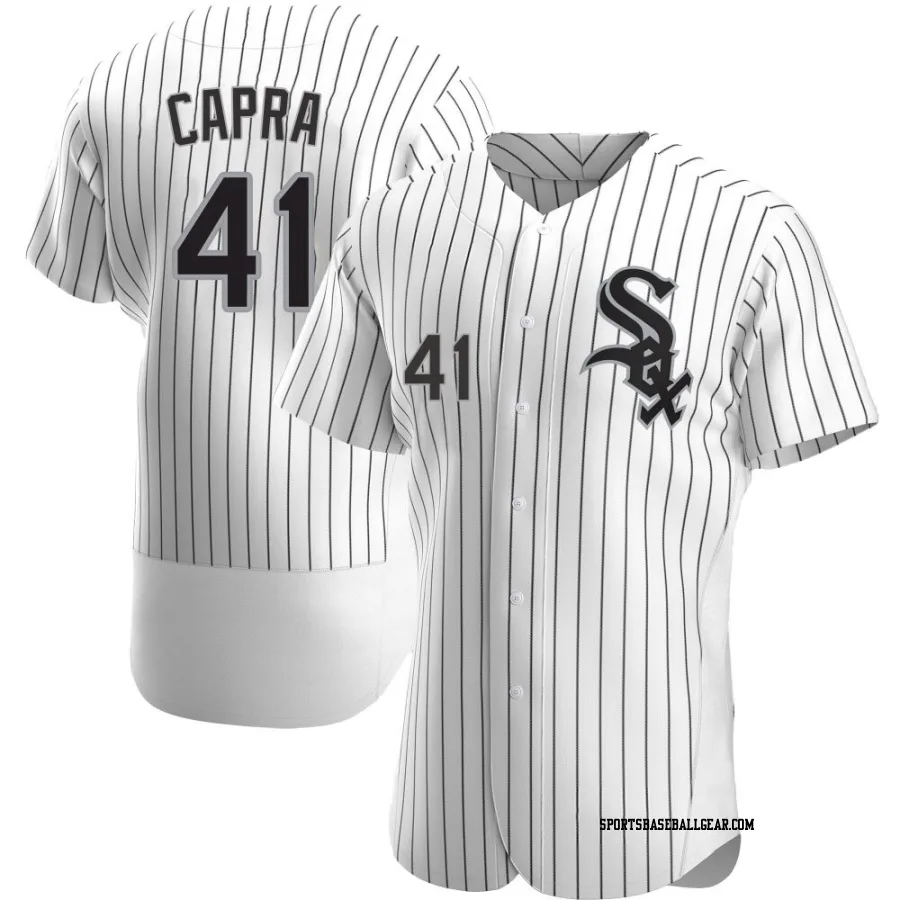 Vinny Capra Men&#039;s Chicago White Sox White Authentic Home Jersey
