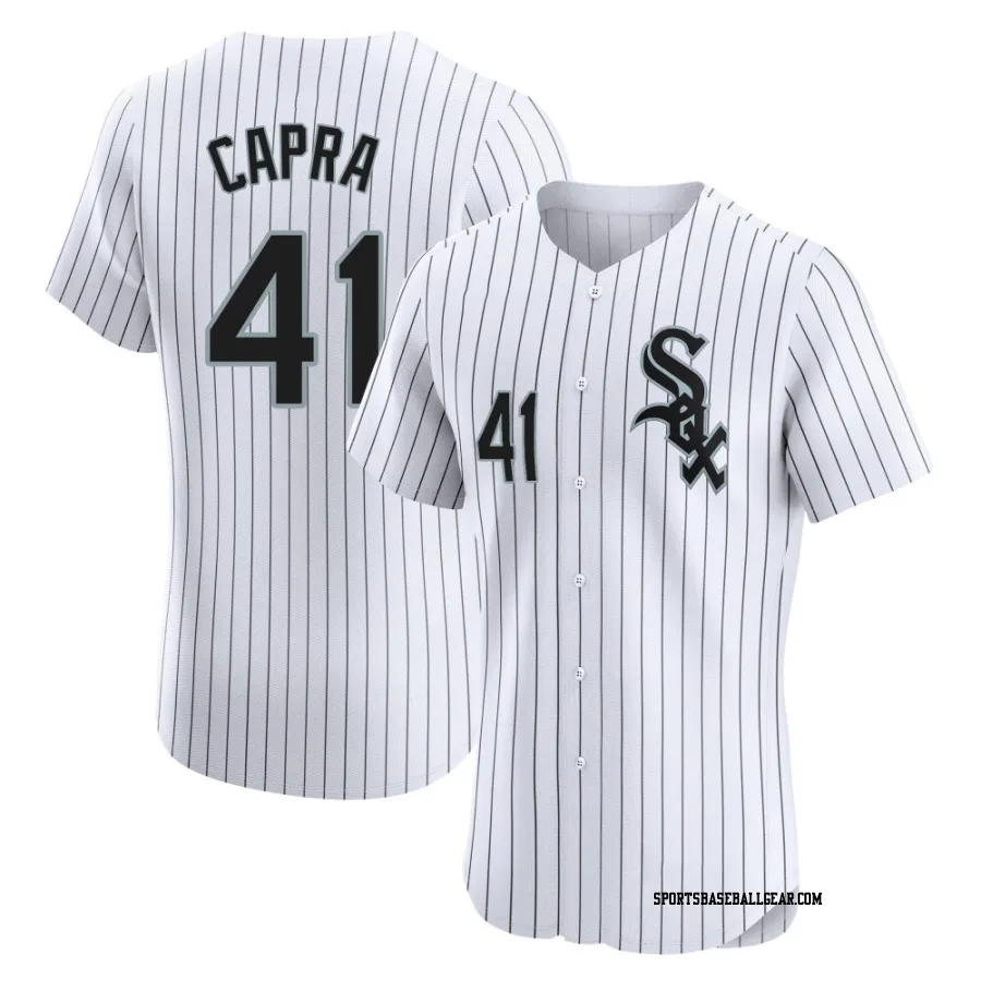 Vinny Capra Men&#039;s Chicago White Sox White Elite Home Jersey