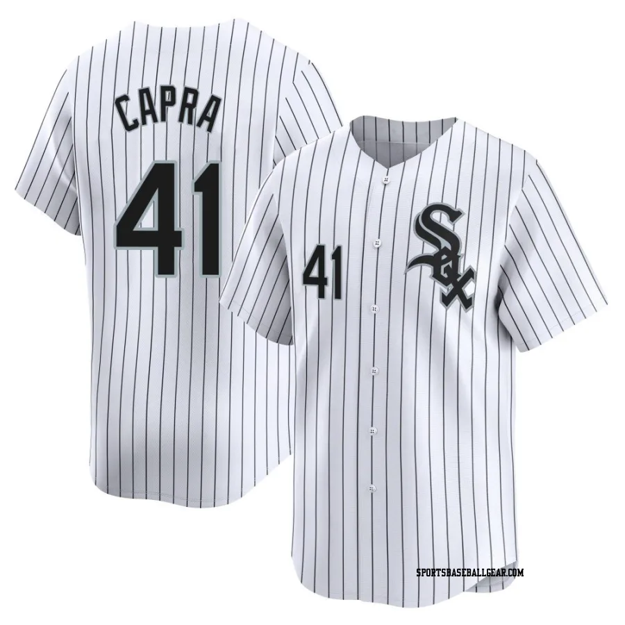 Vinny Capra Men&#039;s Chicago White Sox White Limited Home Jersey