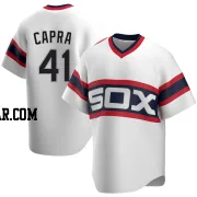 Vinny Capra Men's Chicago White Sox White Replica Cooperstown Collection Jersey
