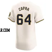Vinny Capra Men's Milwaukee Brewers Cream Elite Home Jersey