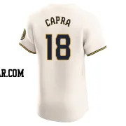 Vinny Capra Men's Milwaukee Brewers Cream Elite Home Jersey