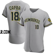 Vinny Capra Men's Milwaukee Brewers Gray Authentic Road Jersey