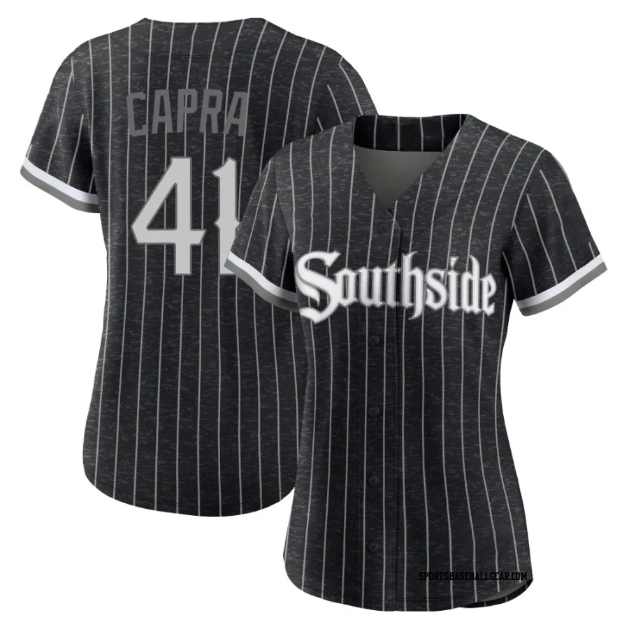 Vinny Capra Women&#039;s Chicago White Sox Black Authentic 2021 City Connect Jersey