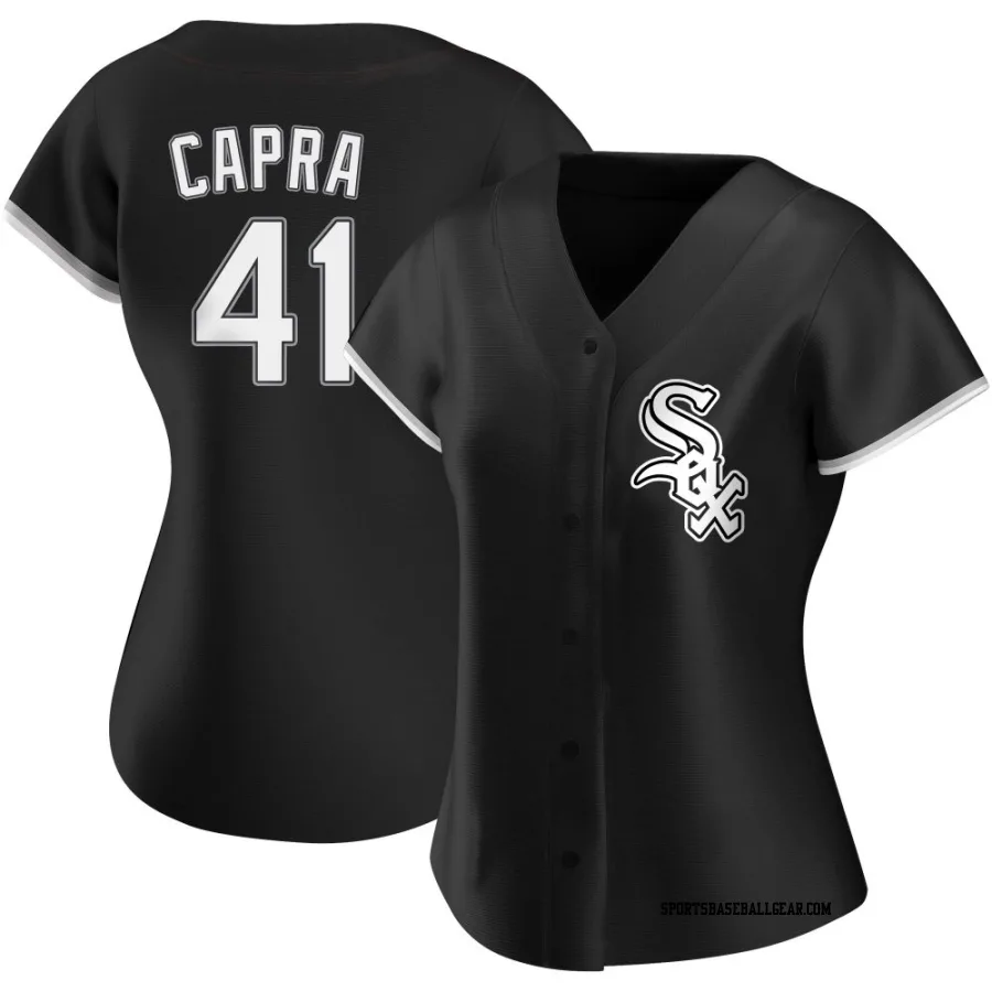 Vinny Capra Women&#039;s Chicago White Sox Black Replica Alternate Jersey