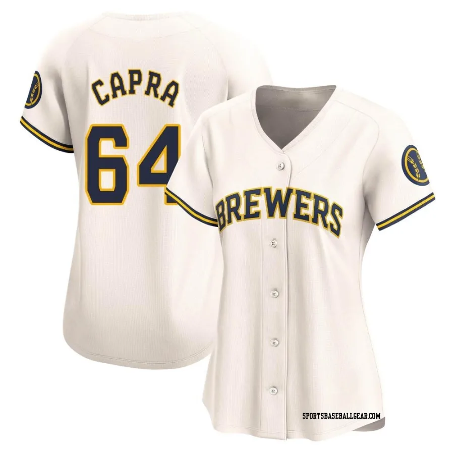 Vinny Capra Women's Milwaukee Brewers Cream Limited Home Jersey