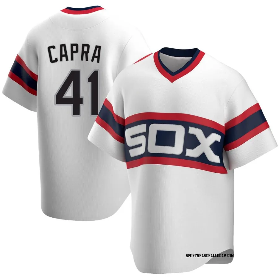 Vinny Capra Youth Chicago White Sox White Replica Cooperstown Collection Jersey
