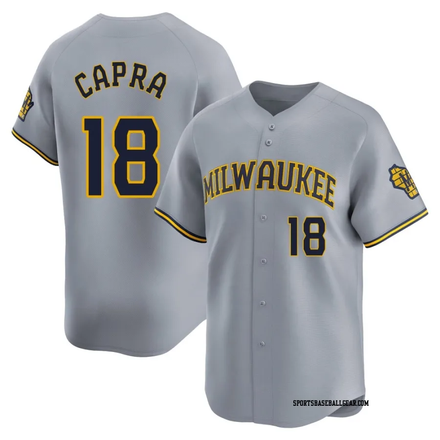 Vinny Capra Youth Milwaukee Brewers Gray Limited Away Jersey